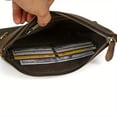 thumbnail image 3 of Sac Pochette Rétro pour Homme - avec Dragonne - Sac à Main en Cuir Véritable de Cheval Fou - Portefeuille Long Grande Capacité en Cuir de Vache Pleine Fleur, 3 of 7