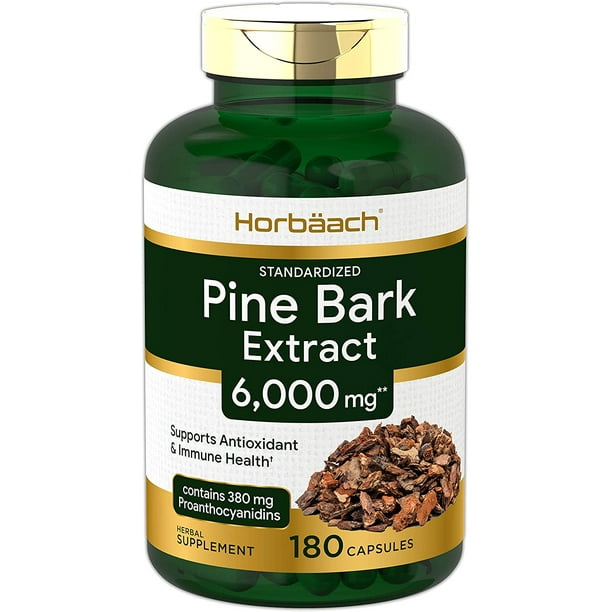 Horbaach Pine Bark Extract 6000 mg 180 Capsules Max Potency