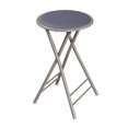 thumbnail image 1 of Lavish Home Folding Stool - Backless 24-Inch Stool with 225lb Capacity for Kitchen or Rec Room - Portable Indoor Counter Bar Stools (Gray), 1 of 5
