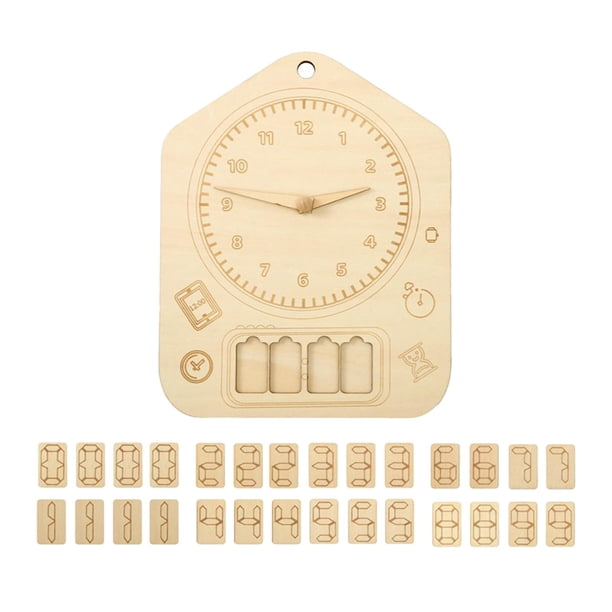 Rompecabezas de reloj de madera,juego de bloques de madera rompecabezas de reloj de madera,interacción de juguetes educativos montessori,bloques de números rompecabezas juguetes de madera