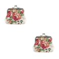 thumbnail image 1 of Guardurnaity Cartera de mujer rosa Mini diseño Floral hebilla carteras lona portátil elegante dinero joyería almacenamiento monedas monedero Type3 NO3, 1 of 6