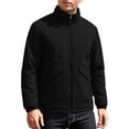 thumbnail image 3 of FRSASU Men's Full‑Zip Stand Collar Casual Jacket Wind‑Resistant Lightweight Coat with Big Flap Pockets Hiking Travel Outfits Black, 3 of 9