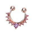 thumbnail image 2 of Women Crystal Fake Hoop Nose Ring Punk Nose Clip Girl Nostril Hoop Nose Hoop Ring Body Piercing Jewelry, 2 of 3