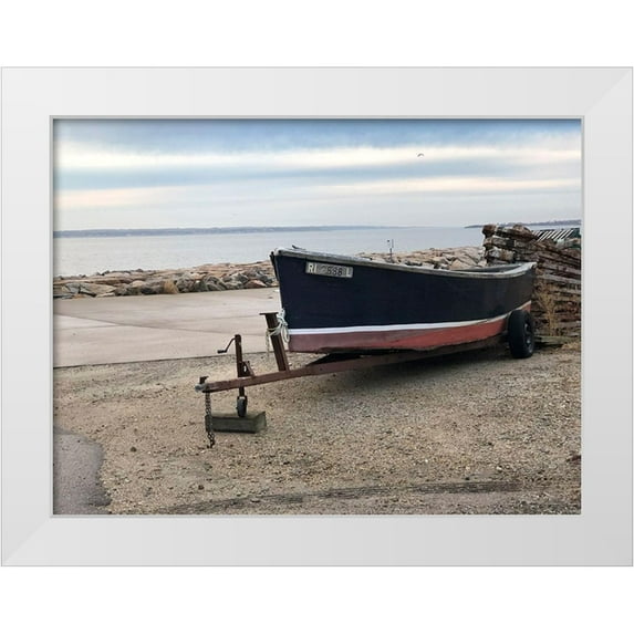 Melanson, Suzanne 32x25 White Modern Wood Framed Museum Art Print Titled - Lakefront Journey