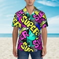 thumbnail image 4 of Super Hawaiian Shirts For Men, Summer Short-Sleeve Relaxed-Fit Button-Down Shirts Xx-Large, 4 of 9