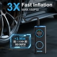 thumbnail image 2 of AVAPOW T09 Dual Power Portable Tire Inflator, 150 PSI Cordless Air Compressor with Digital Gauge and Auto Shut-Off for Cars, Bikes and Motorcycles, 2 of 7
