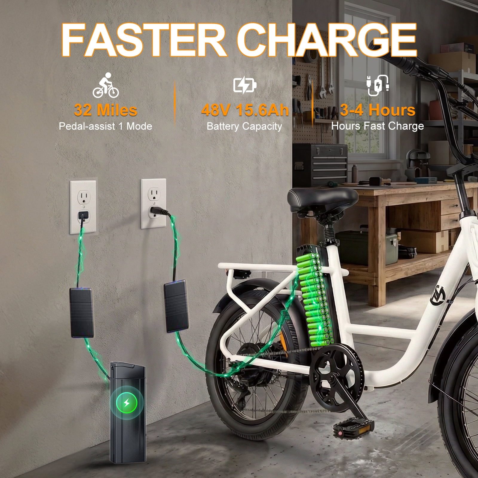 Zoonlai Electric Bike for Adults,750W Motor 48V 10Ah Removable Battery,20" Fat Tire,City Urban Commuting Bicycles,UL2849