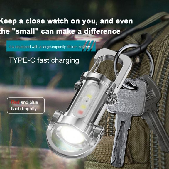 MapleMart Mini Keychain Flashlight Rechargeable Tactical Light for Emergency Kids Hiking Backpack Use Portable Pocket Key Chain