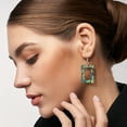 thumbnail image 6 of Modern Chic Rectangular Frame Abalone Shell Dangle Earrings, 6 of 6