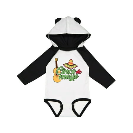 

Inktastic Cinco De Mayo with Guitar and Sombrero Gift Baby Boy or Baby Girl Long Sleeve Bodysuit