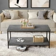thumbnail image 2 of Modern 2-Tier Coffee Table with Storage - Industrial Living Room Table, 2 of 7