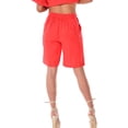 thumbnail image 4 of Azucar Ladies 100% Linen Flat Front Linen Shorts w/Pockets in (3) Colors-LLH1379, 4 of 4