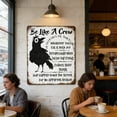 thumbnail image 4 of Metal Wall Art Vintage Funny Crow Sign Positive Message Metal Tin Home Office Kitchen Wall Decor, 4 of 8