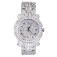 thumbnail image 1 of Techno Pave Totally Iced Out Pave Silver Tone Hip Hop Men's Bling Bling Watch, 1 of 9