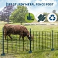 thumbnail image 2 of Garvee 10 Packs Fence Post, 4 Feet Garden Fence Stakes with U-Channel, Metal Corner Anchor Posts for Holding Garden Wire Fence, 2 of 7