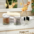 thumbnail image 4 of Yayeee 2 Pack Qtip Holder Bathroom Cotton Swab Canister with Lid Clear Dispenser Set, Purple Deer, 4 of 6