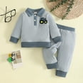 thumbnail image 2 of Toddler Clothes Boys Long Sleeve Sweatshirt Top Ripped Jeans Pants Set 6 12 18 24 Month 2T 3T 4T Kids Fall Winter Outfits Blue,2-3 Years, 2 of 7