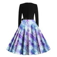 thumbnail image 6 of Christmas Dresses for Women Crew Neck Print Long Sleeve Casual Fashion Pullover Dress, 6 of 6