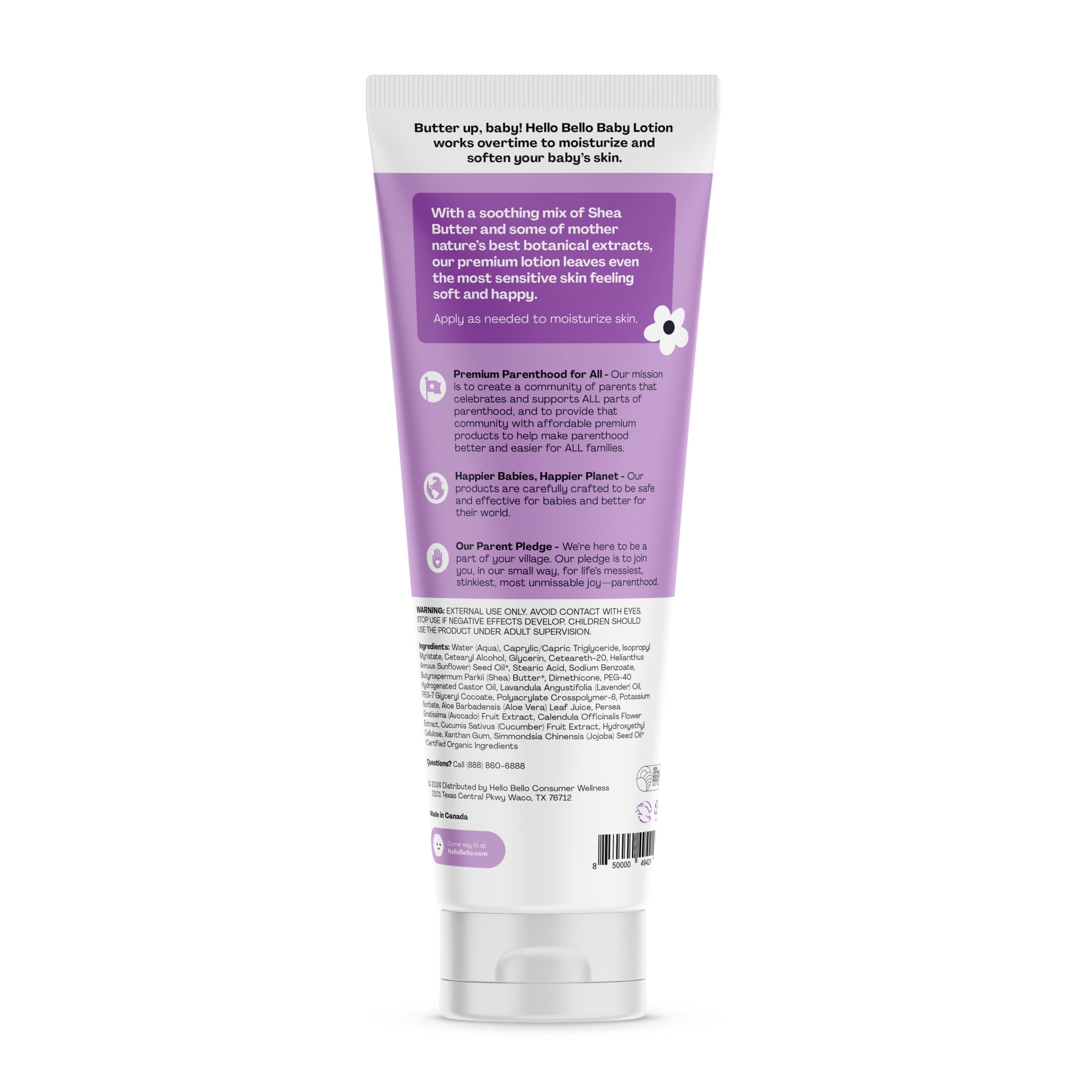 Hello Bello Baby Lotion, Hypoallergenic for Infants & Kids, All Skin Types, Soft Lavender, 8.5 oz