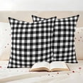 thumbnail image 3 of Black White Plaid Outdoor Waterproof Pillow Covers, Modern Simple Buffalo Check Gingham Decorative Square Throw Pillowcase Sofa Cushion Sham for Patio/Couch/Chair, 20"x20" 2 Pack, 3 of 8