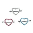thumbnail image 3 of DESIGNICE 2026 New Heart Shaped Nipple Ring Steel Barbell Piercing Jewelry Beach-1 Pair-White for Body Piercing, Fashion Jewelry, Personal Style, Beachwear Accessories, Special Occasions., 3 of 3
