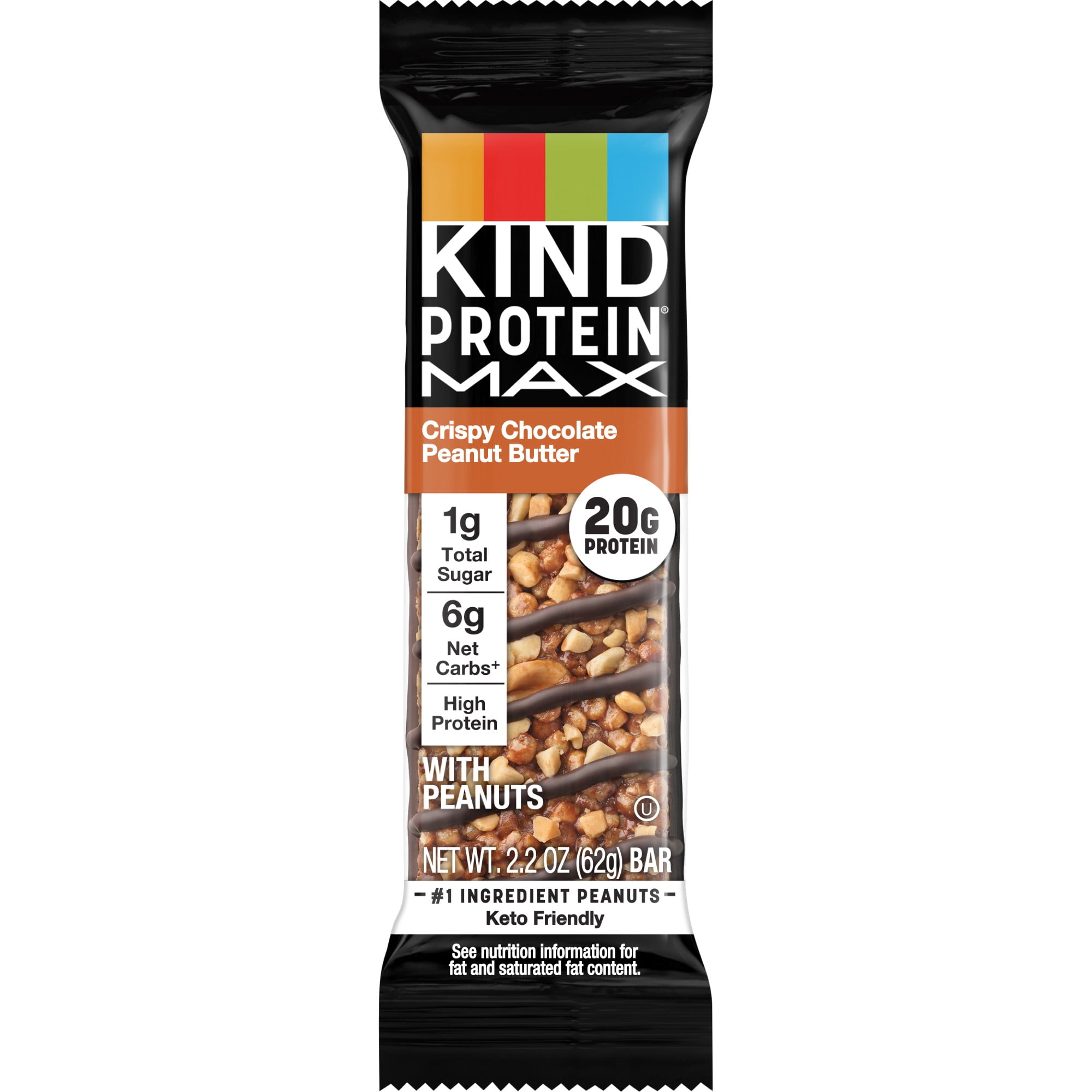 KIND Protein MAX Crispy Chocolate Peanut Butter Snack Bar, 20g of Protein