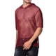 thumbnail image 4 of Camisetas de malla transparente INSPIRE CHIC para hombres, con mangas cortas transparentes, camiseta de club con capucha, 2XL roja, 4 of 5