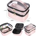 thumbnail image 2 of Estuches de cosméticos de viaje de doble capa Organizador de maquillaje Bolsas de artículos de tocador, 2 of 5