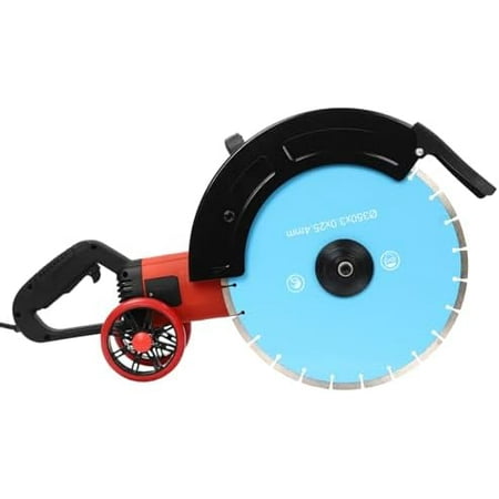 110V Electric Concrete Saw, 14" 4000W Circular Saws, 3000rpm 5.31" Max Grooving Depth 9.84ft Power Cord Stone Cutter-Saw W/Dc 12V Water Pump 2 Rolling Pulleys Masonry-Saws For Granite, Red Brick