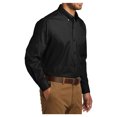 thumbnail image 4 of Mens Long Sleeve Professional Uniform Carefree Cotton/Polyester Poplin Shirt Deep Black 3X-Large, 4 of 6