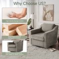 thumbnail image 3 of UIXE Swivel Accent Chair Set of 2, Chenille Upholstered Arm Chair for Living Room, Modern Club Armchair Comfy Single Sofa Bedroom Reading Seat, Sand, 3 of 7