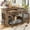 Brown, variant on Euroco 44.48" Large Dog Crate Furniture, Indoor Wooden Dog Kennel End Table with 2 Storage Drawers and Rotating Bowls, Decorative Pet Cage Dog House for Medium Dogs,Brown