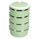 thumbnail image 2 of Fiambrera Bento, Contenedor De Almuerzo Cilíndrico, Anillo De Sellado De Silicona, Ventilación Portátil Para La Escuela Para Exteriores ANGGREK Cuatro Capas Verde Nórdico, 2 of 8