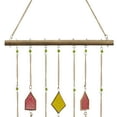 thumbnail image 5 of DecMode 37" Multi Colored Metal Indoor Outdoor Geometric Windchime with Stained Glass and Beads, 5 of 9