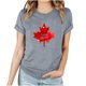 thumbnail image 1 of Camisetas de Manga Corta para Mujeres Canadá Día Hoja de Arce Impresión Básica de Verano Tee, Cuello Redondo Camiseta Casual, 1 of 3