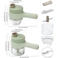 thumbnail image 2 of Juego de Cortador de Verduras eléctrico de Mano 4 en 1 | Cortador de Verduras | Picadora de Verduras | Molinillo eléctrico inalámbrico Multifuncional para Cebolla, verdura, ajo GATLING Slicer, 2 of 7