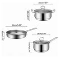 thumbnail image 4 of Cocina Inducción Cacerolas Y Sarten Acero Inoxidable 3pcs Plata, 4 of 4