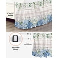 thumbnail image 3 of Eucalyptus Flowers Wrap Around Bed Skirts for King Bed 18" Drop,Bed Skirt with Adjustable Elastic Belt Dust Ruffle Bed Valance for Bedroom Hotel Blue Floral Green Vintage Wood Grain Bed Frame Cover, 3 of 7