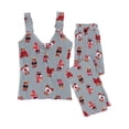 thumbnail image 2 of un-bearably cute Ladies Ruffle Tank Teddy Bear Pajama Set, 2 of 6