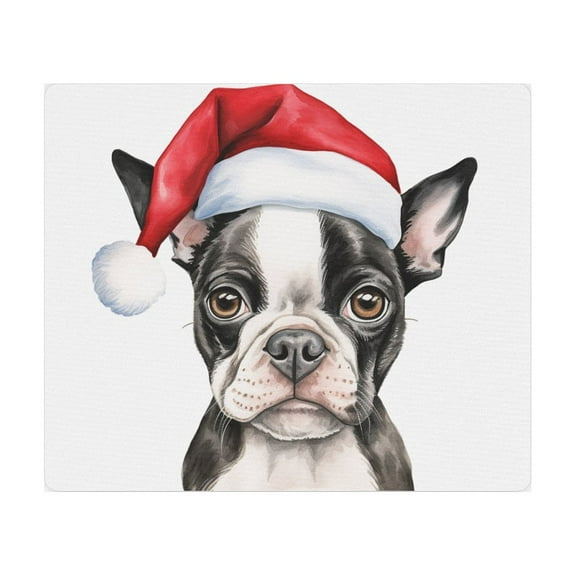 DistinctInk Mouse Pad - 1/4" Foam Rubber - Boston Terrier Puppy Drawing