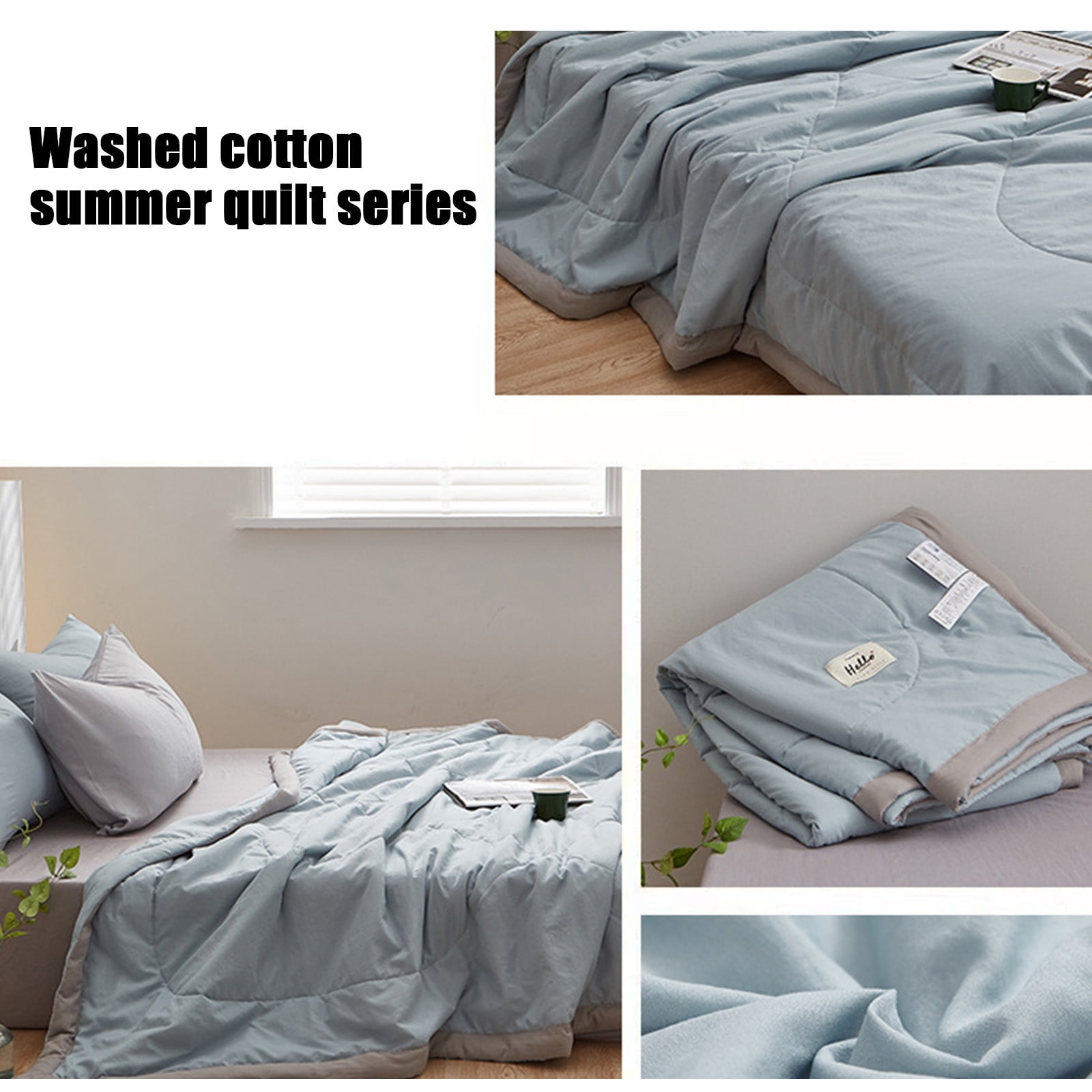 Jubipavy Machine Washable Quilt Lightweight Cotton Quilt Ideal For AirConditioned Rooms All-Season Cool Comfort Easy Care Summer Saving