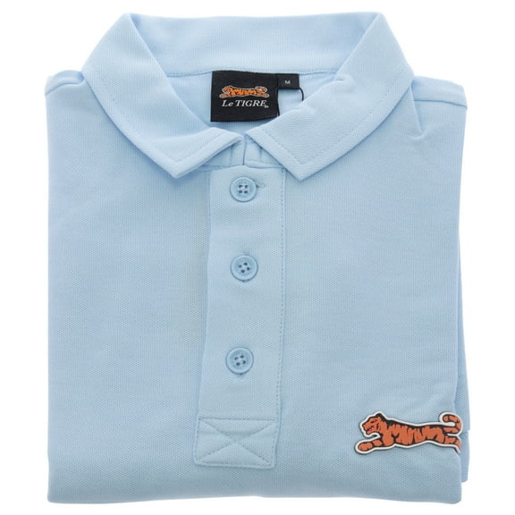 Classic Cotton Polo Shirt for Men by Le Tigre - Sky Blue - Size Medium (M)