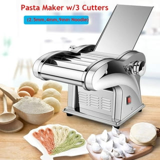 750W Electric Automatic Pasta Maker Stainless Steel Noodle Roller Machine  Home Restaurant 22cm Knife 2.5mm Round Noodle