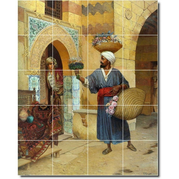 Ceramic Tile Mural-Rudolf Ernst Historical Kitchen Tile Mural 27. 17" w x 21.25" h using (20) 4.25 x 4.25 ceramic tiles
