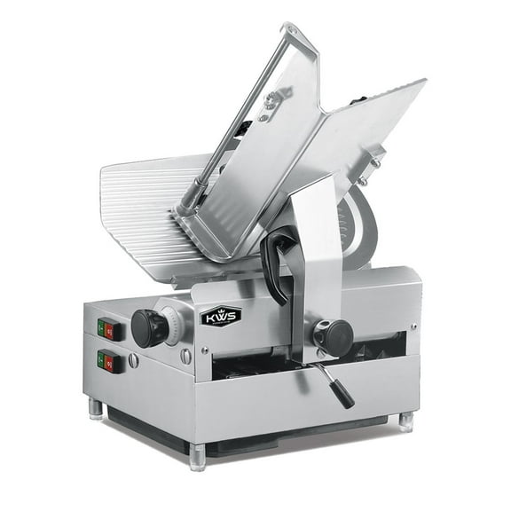 KWS Automatic Commercial 1050w Electric Meat Slicer 12" Stainless Steel Blade, Frozen Meat, Food Slicer/Low Noises  ETL, NSF Certified