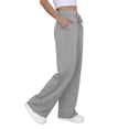 thumbnail image 3 of WTOBBY Women's Fashion Loose-Fit Solid Color Sweatpants with Pocketed Elastic Waist and Drawstring, Comfortable Sporty Pants for Casual Wear,Gray M, 3 of 6