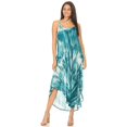 thumbnail image 5 of Sakkas Liz Women's Maxi Loose Sleeveless Summer Casual Tank Dress Cover-up Caftan - 19290-TealBlue - One Size Plus, 5 of 5