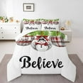 thumbnail image 1 of Xmas Bedding Set,Cartoon Snowman Comforter Sets Full Size,Christmas Gift Down Comforter,Rustic Christmas Tree Bed Set, 1 of 7