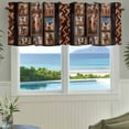 thumbnail image 3 of Desert Camels Farmhouse Short Window Curtain Valances, Brown Wildlife Farmhouse Animals Rustic Rod Pocket Kitchen Valances for Living Room Bedroom Bathroom Cafe 42" x 12", 3 of 8