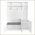 thumbnail image 2 of Hall Tree with Cushioned Bench, Storage & Coat Hooks, Modern | White | MDF, 2 of 20